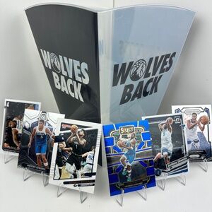 Anthony Edwards 6 card lot + Timberwolves Game Bought Promotional Popcorn Bucket